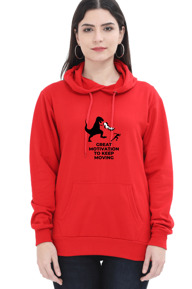 hoodies for women's great motivation to keep moving printed hoodie