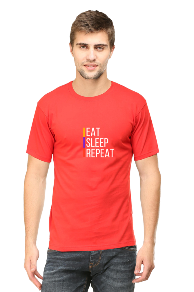 Printed T Shirts for Men eat sleep repeat Print To t Shirt