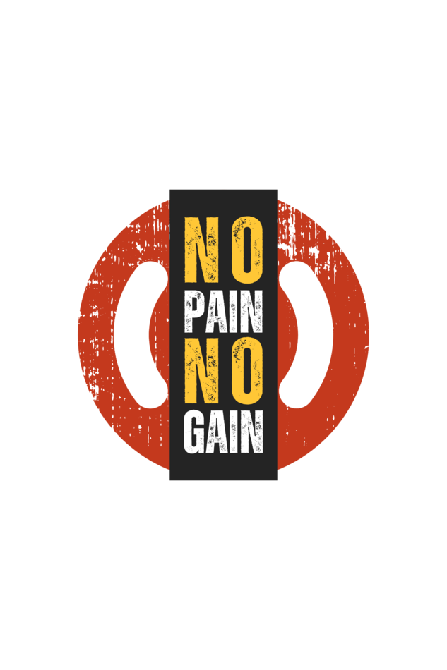 Printed T Shirts for Men no pain no gain Printed t-Shirts Black