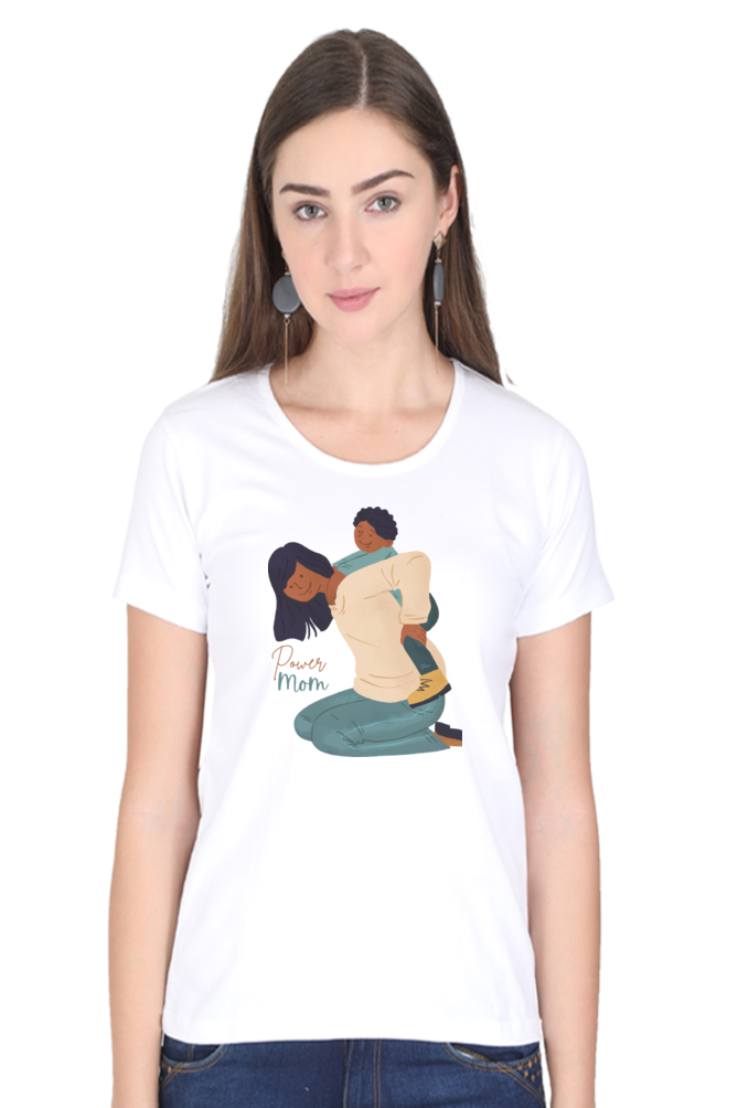 printed t shirts for women power mom printed t shirts white