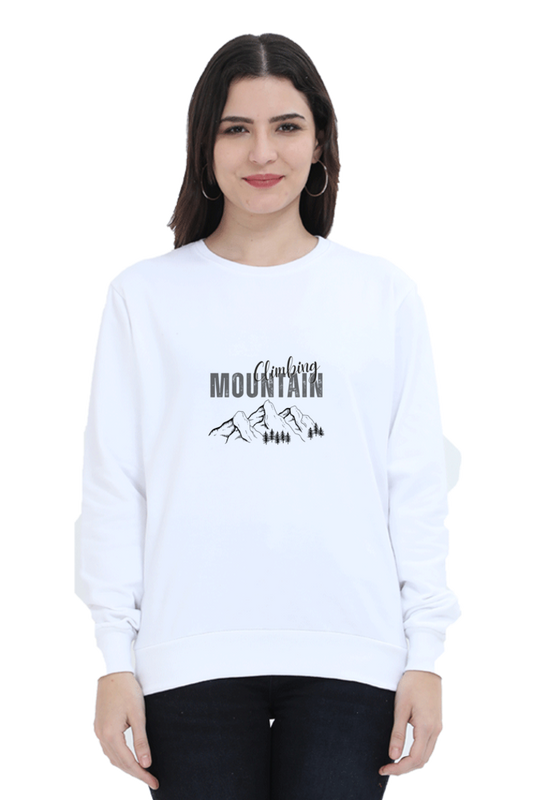 sweatshirts for women climbing mountain women sweatshirt white