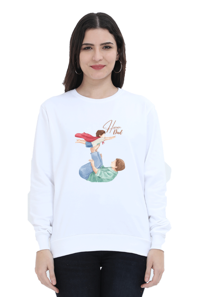 sweatshirts for women heroic dad round neck sweatshirt women's