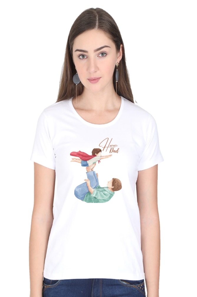 printed t shirts for women heroic dad print to t shirt