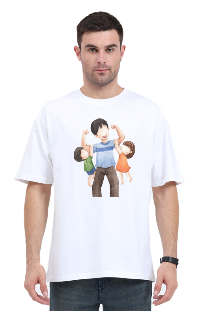 Oversized T Shirts dad daughter and son Oversized T Shirt In Black