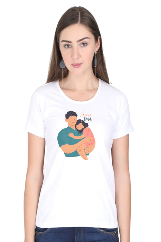 printed t shirts for women loving dad printed t shirts white