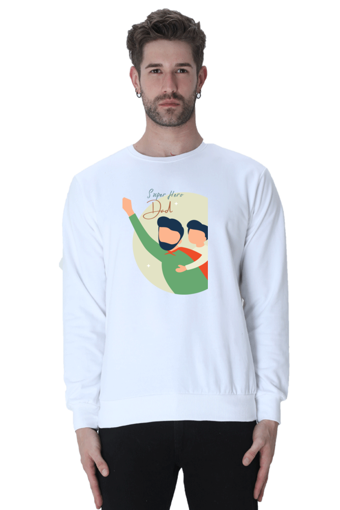 sweatshirts for men super hero dad sweatshirts for men white