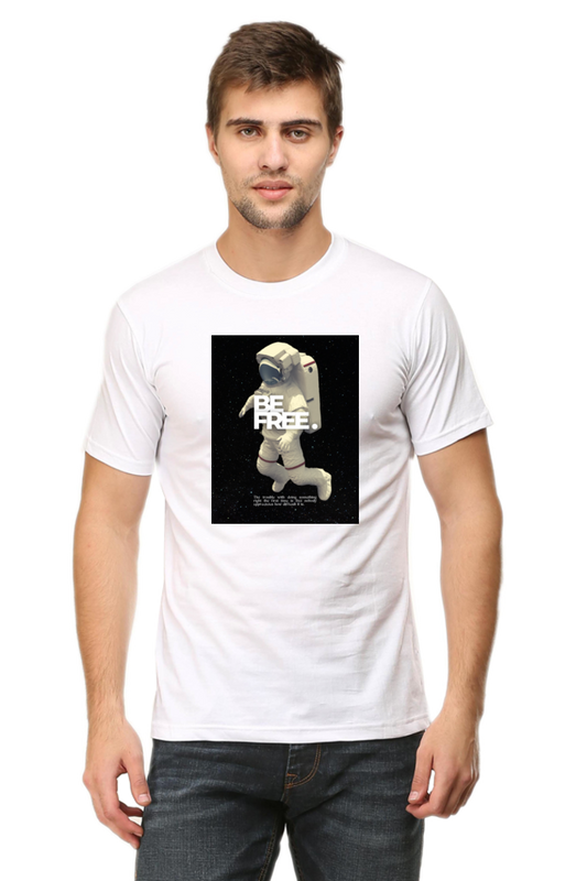 Printed T Shirts for Men be free Printed T-Shirts White