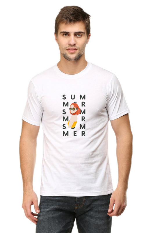 Printed T Shirts for Men summer Printed T-Shirts White