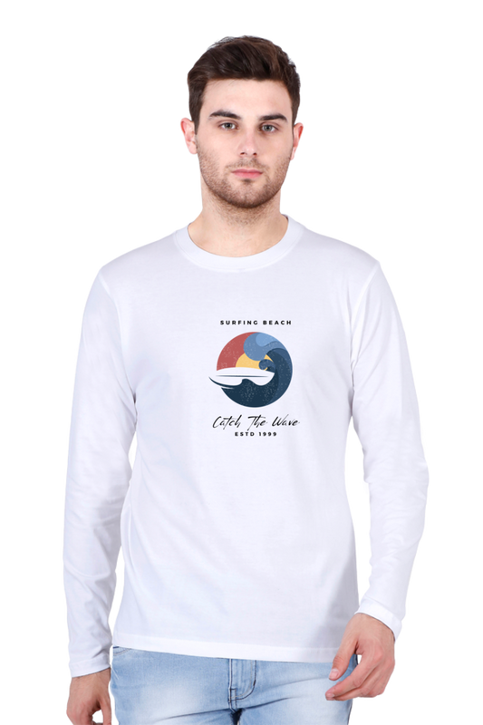 Printed Full Sleeve T Shirts surfing beach Full Sleeve Plain T Shirts