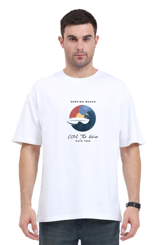 Oversized T Shirts surfing wave Oversized T Shirts White