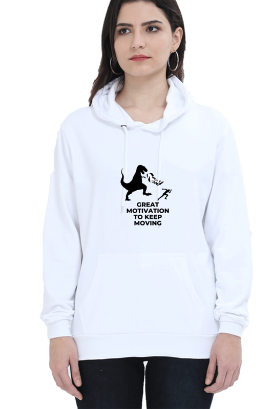 hoodies for women's great motivation to keep moving printed hoodie