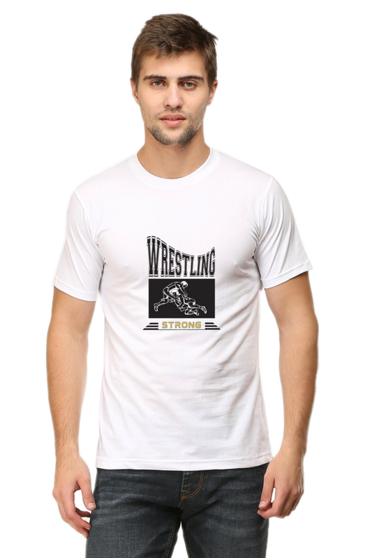 Printed T Shirts for Men wrestling Printed T-Shirts White