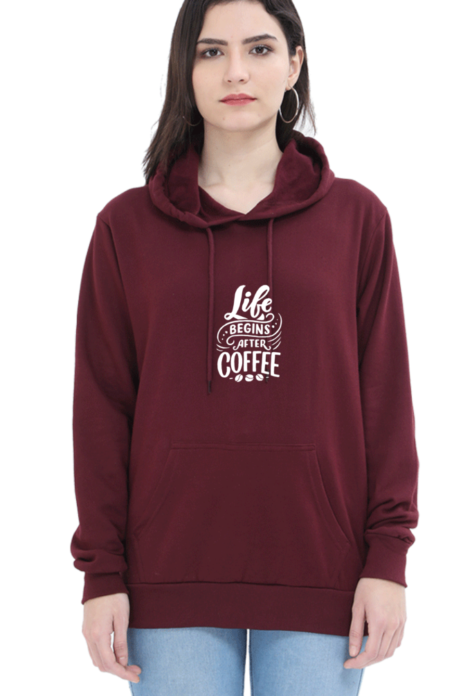 hoodies for women's life begins after coffee printed hoodie