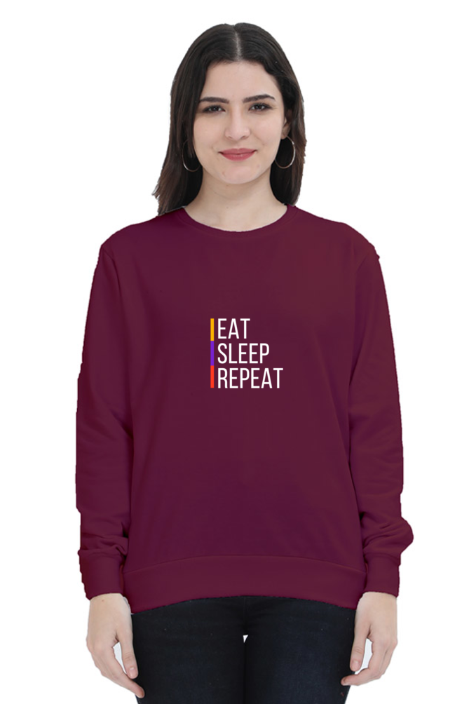 sweatshirts for women eat sleep repeat black sweatshirt women