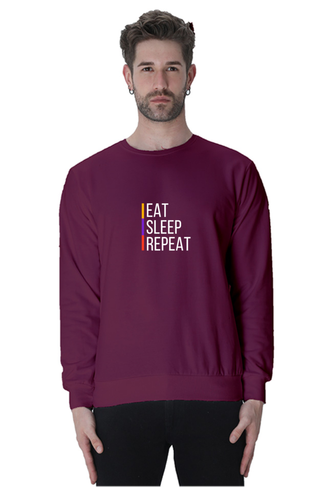 sweatshirts for men eat sleep repeat printed sweatshirts for men