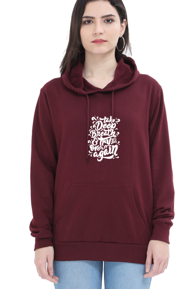 hoodies for women deep breath printed hoodies for women