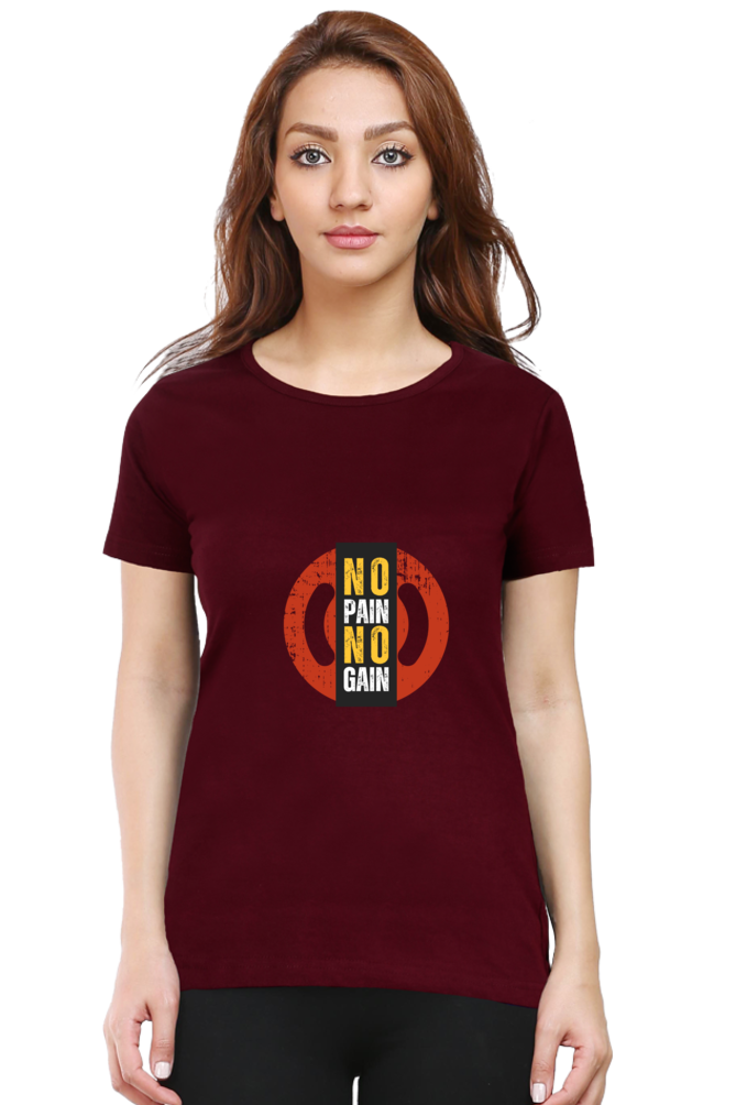 printed t shirts for women no pain no gain print to t shirt