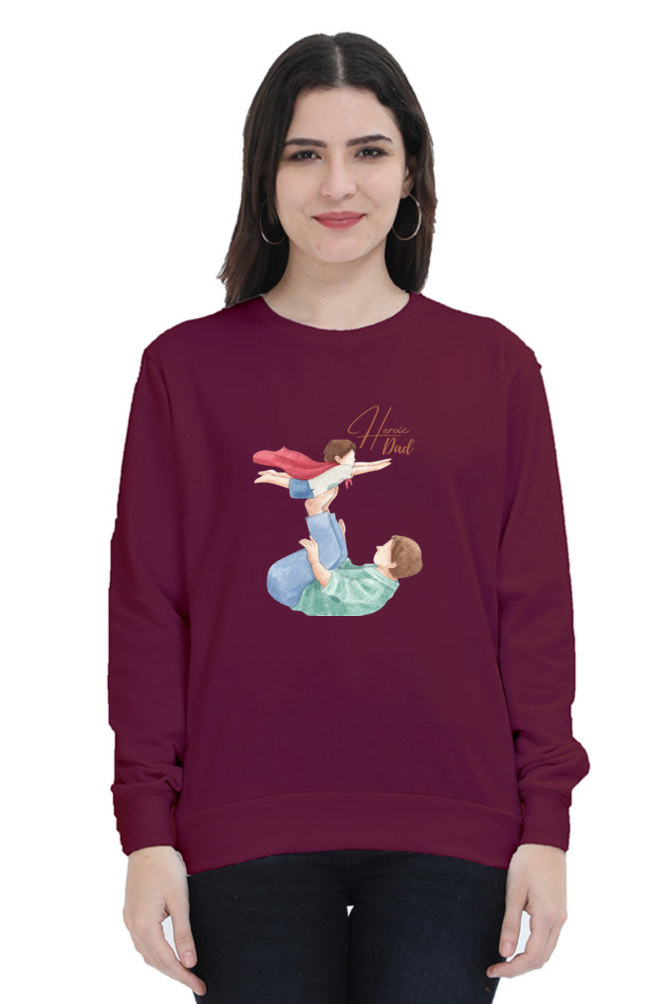 sweatshirts for women heroic dad round neck sweatshirt women's