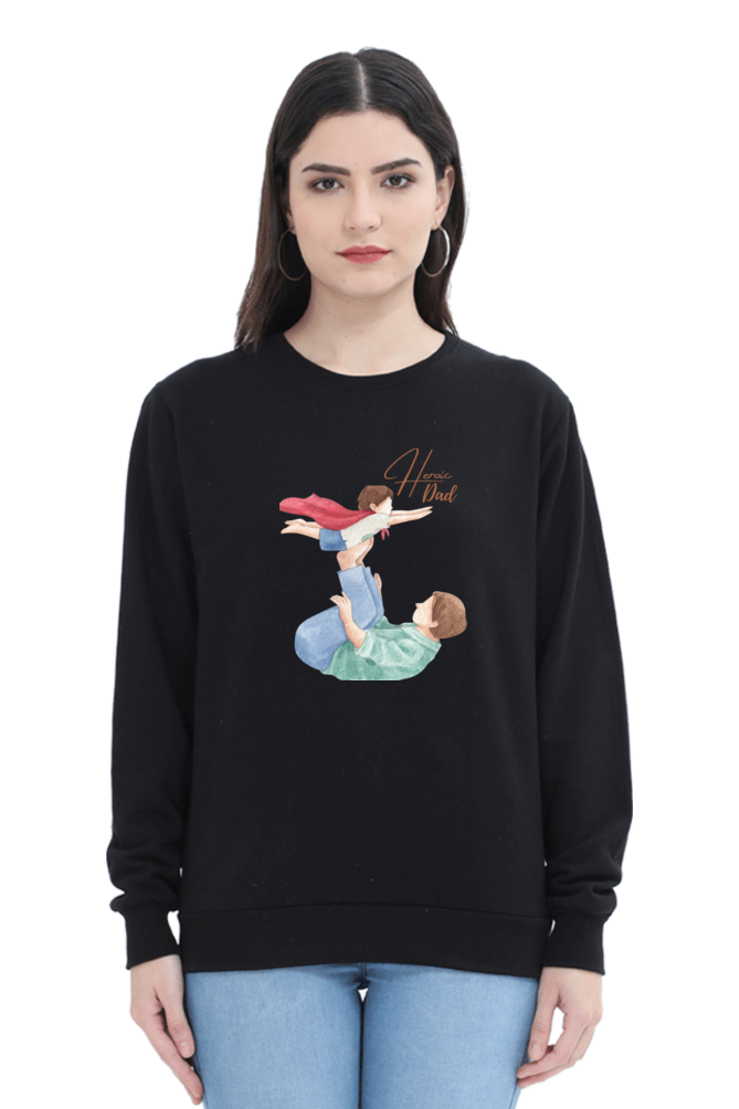 sweatshirts for women heroic dad round neck sweatshirt women's