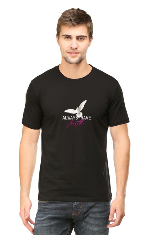 Printed T Shirts for Men faithful Printed t-Shirts Black