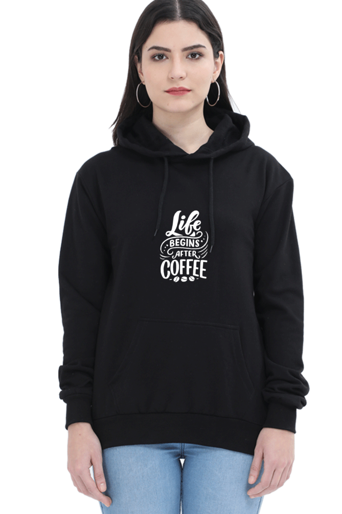 hoodies for women's life begins after coffee printed hoodie