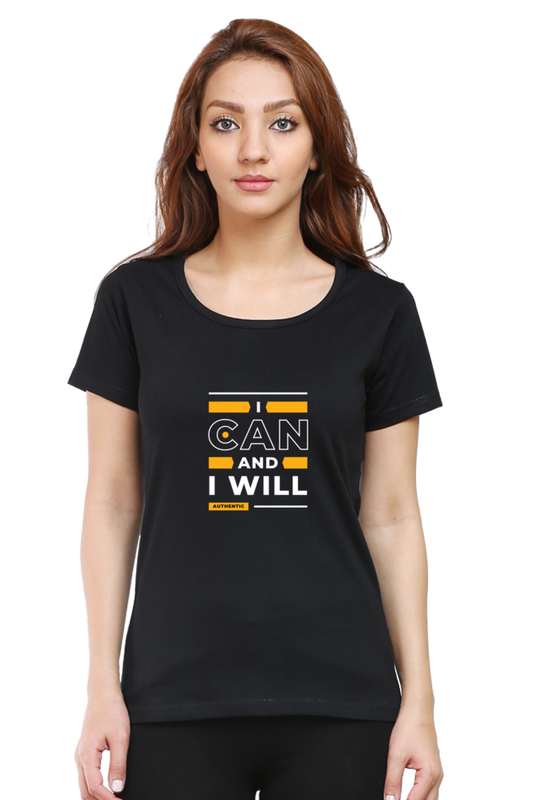 printed t shirts for women  i can and i will printed t shirts ladies