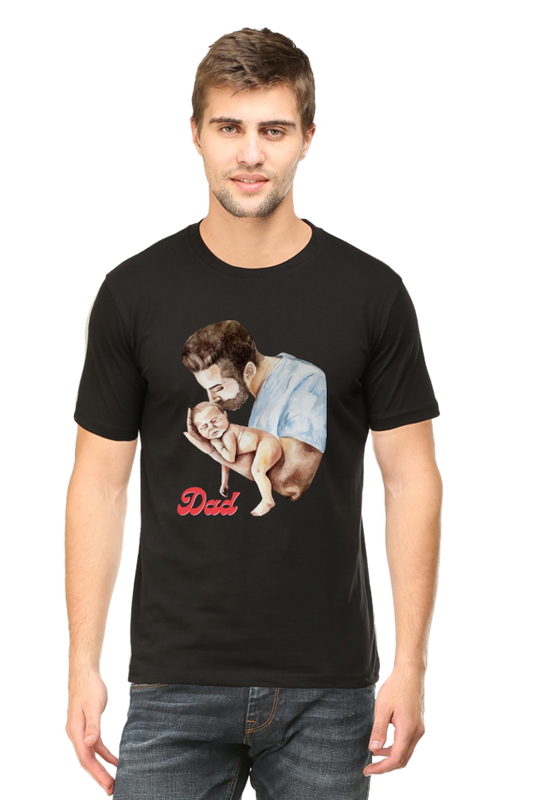 Printed T Shirts for Men dad & baby Printed t-Shirts Black