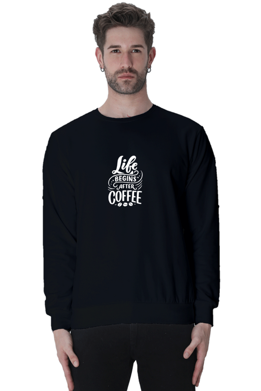 sweatshirts for men life begins with coffee grey sweatshirt men