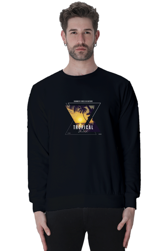 sweatshirts for men tropical printed sweatshirt