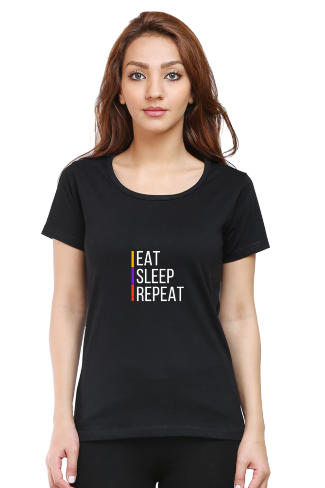 printed t shirts for women eat sleep repeat print to t shirt