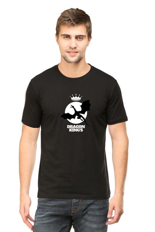 Printed T Shirts for Men dragon king Printed t-Shirts Black