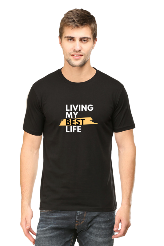 Printed T Shirts for Men living the best life Print To t Shirt