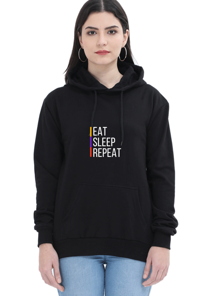 hoodies for women's eat sleep repeat printed hoodies for women