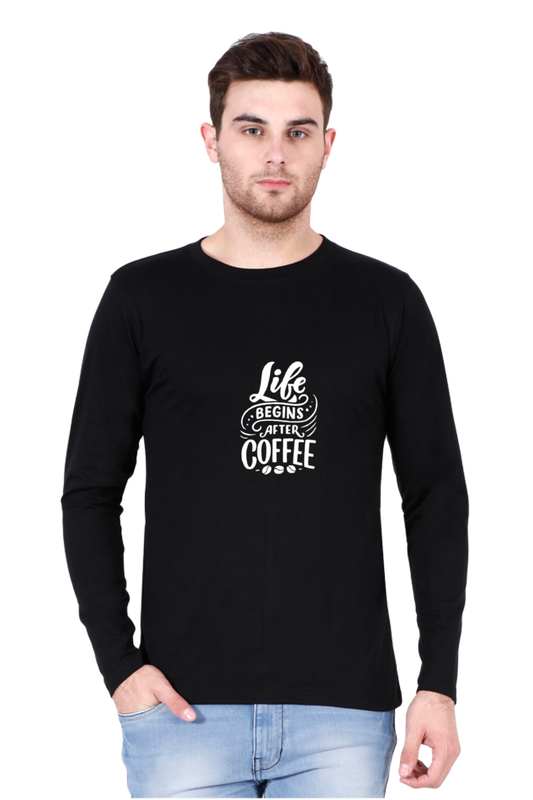 Printed Full Sleeve T Shirts coffee Printed Full Sleeve TShirts