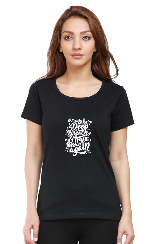 printed t shirts for women deep breath printed t shirts ladies