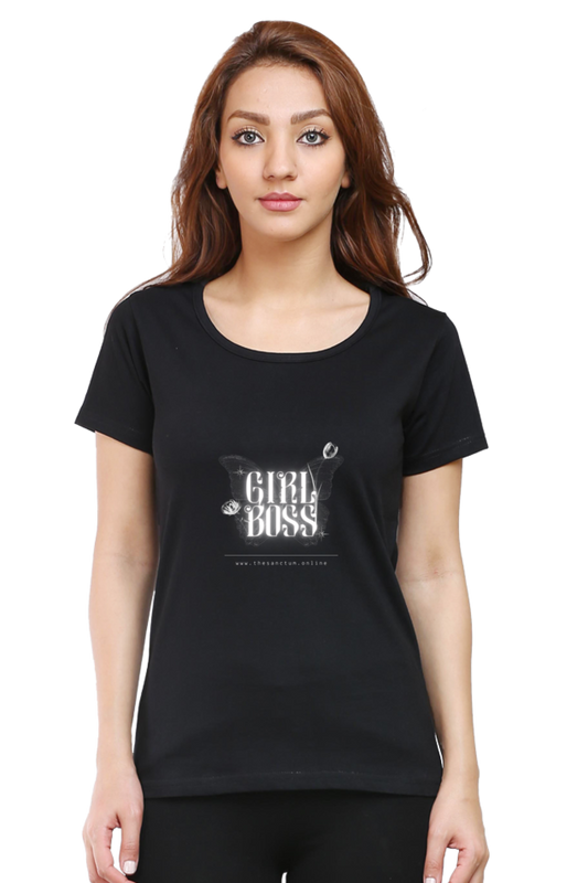 printed t shirts for women girl boss print to t shirt