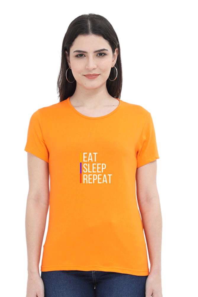 printed t shirts for women eat sleep repeat print to t shirt