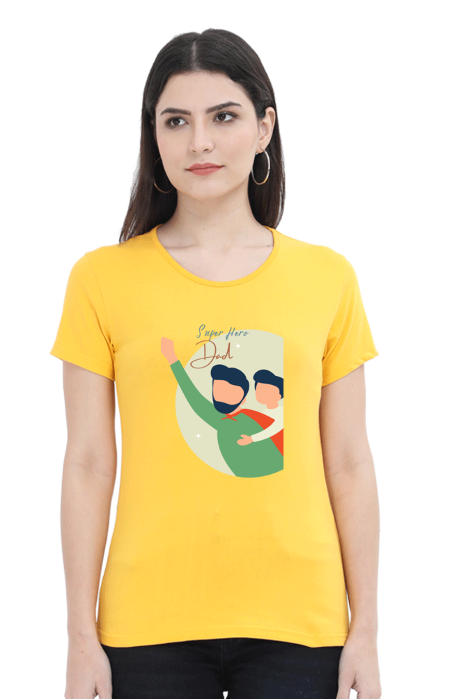 printed t shirts for women super hero dad printed t shirts ladies