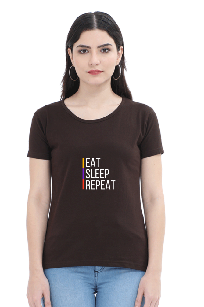 printed t shirts for women eat sleep repeat print to t shirt