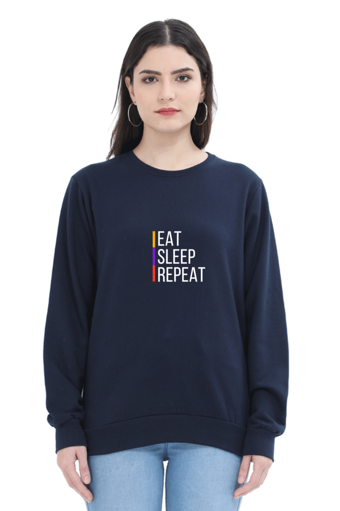 sweatshirts for women eat sleep repeat black sweatshirt women