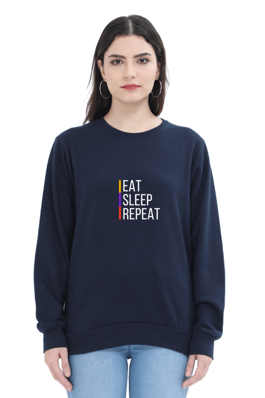 sweatshirts for women eat sleep repeat black sweatshirt women