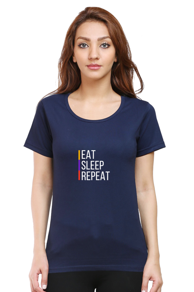 printed t shirts for women eat sleep repeat print to t shirt