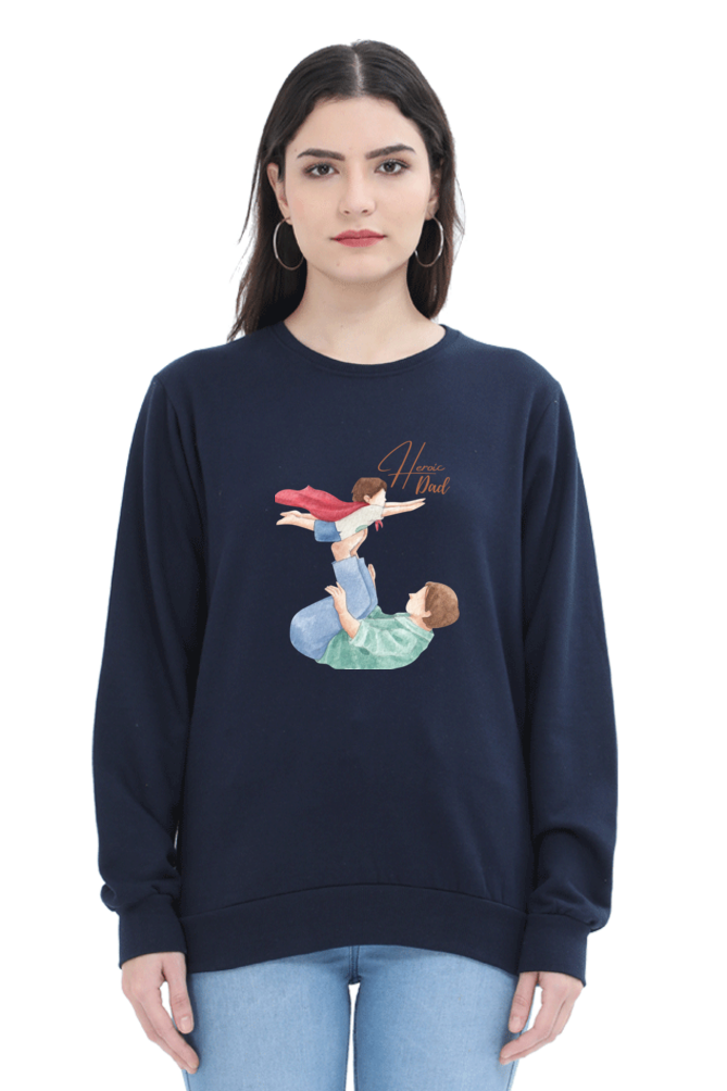 sweatshirts for women heroic dad round neck sweatshirt women's