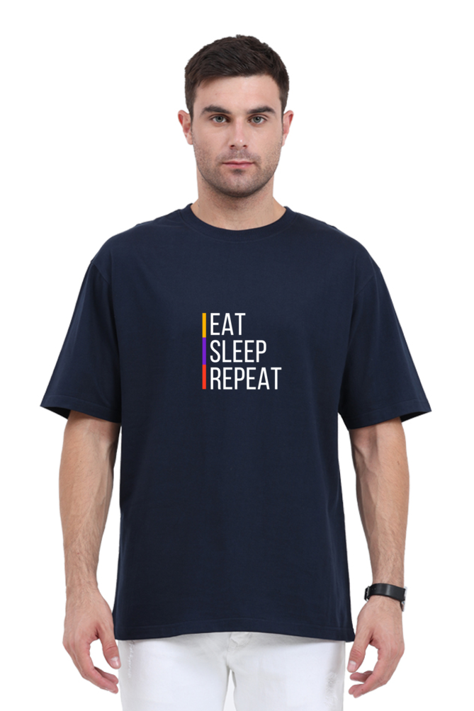 Oversized T Shirts eat sleep repeat Oversized T Shirt In Black