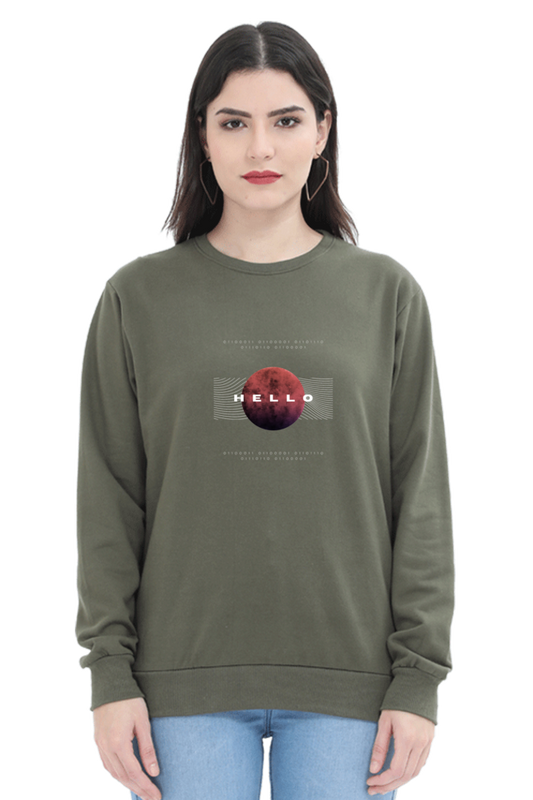 sweatshirts for women hello round neck sweatshirt women's