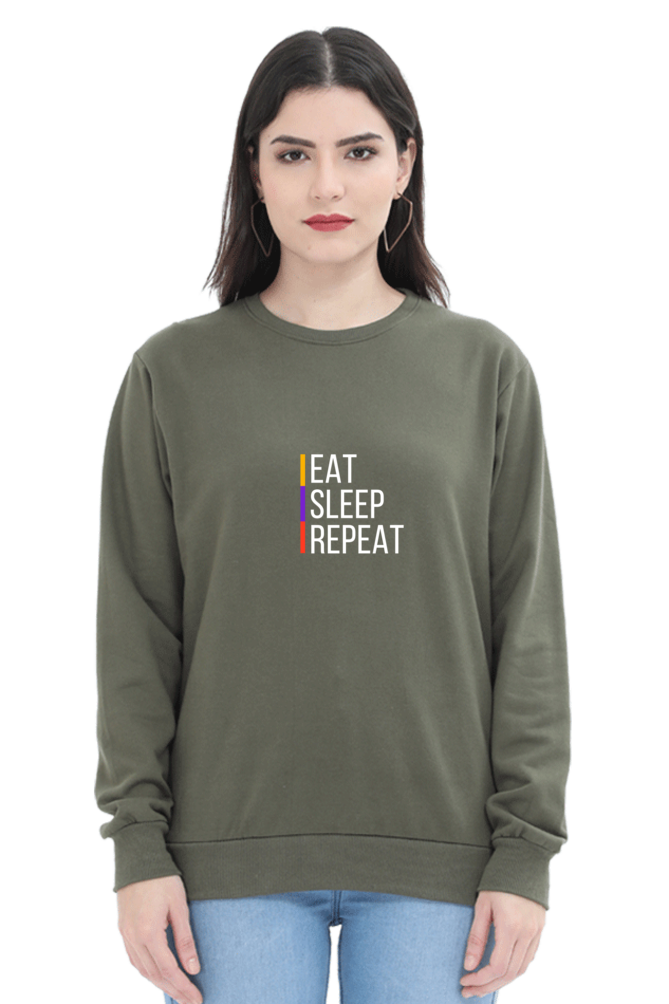 sweatshirts for women eat sleep repeat black sweatshirt women