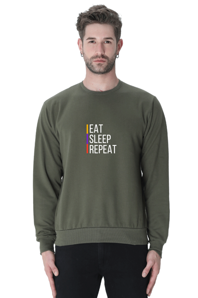 sweatshirts for men eat sleep repeat printed sweatshirts for men