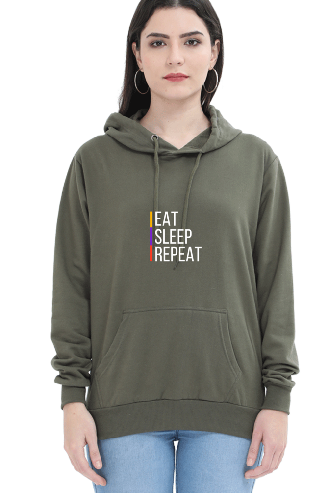 hoodies for women's eat sleep repeat printed hoodies for women