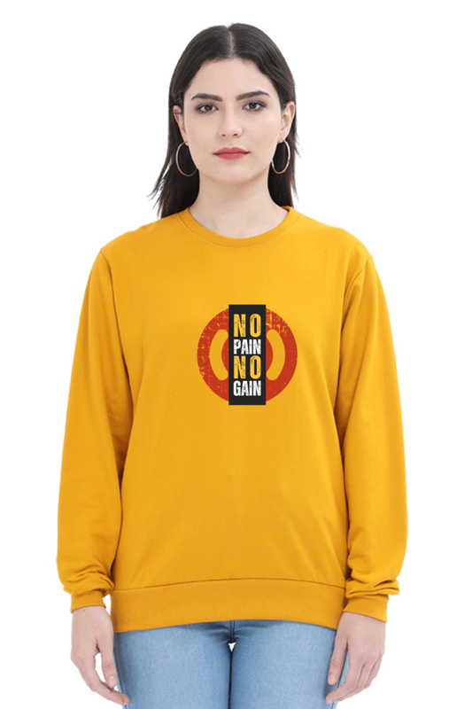 sweatshirts for women no pain no gain womens sweatshirt orange