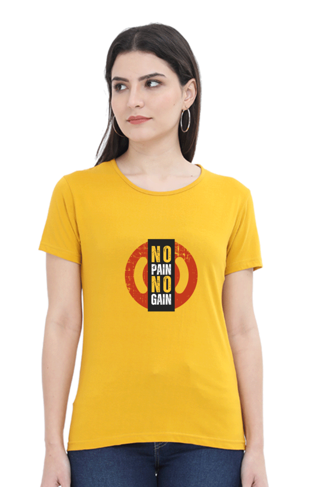 printed t shirts for women no pain no gain print to t shirt